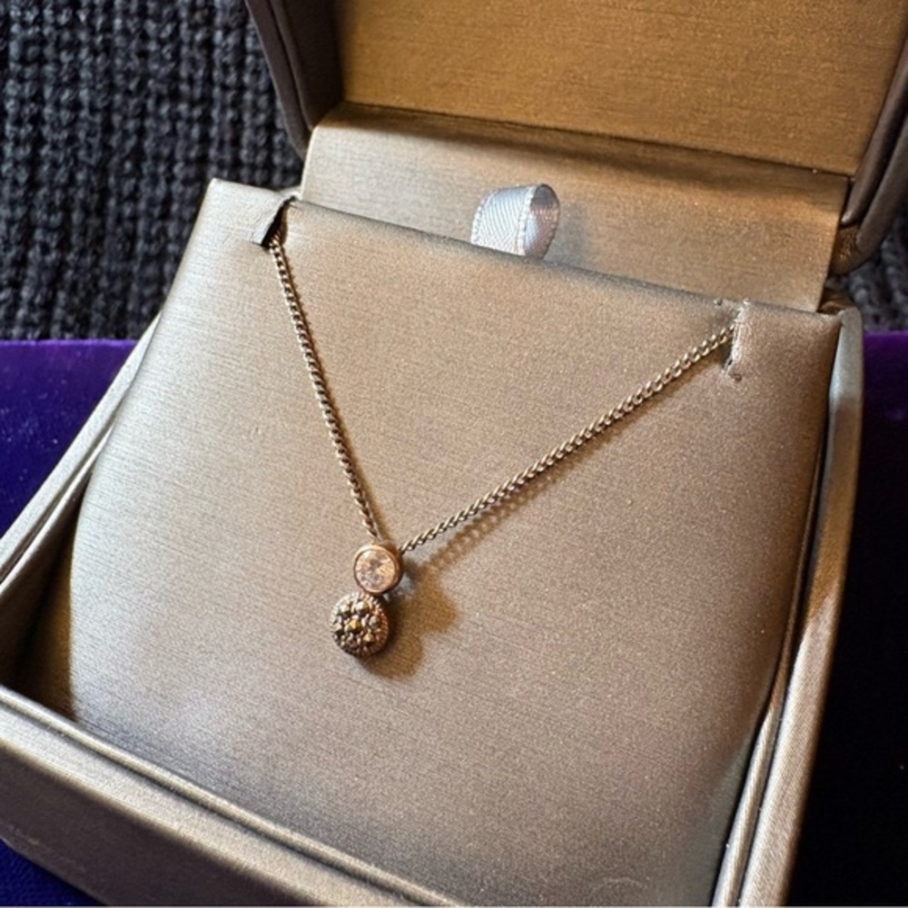 Sterling Gild Necklace Marcasite & Moissanite stones